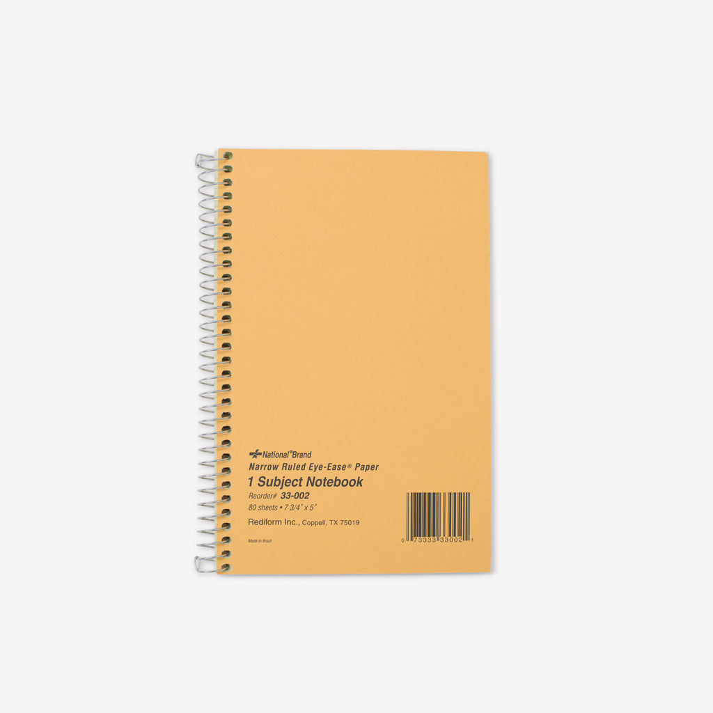 National Brand - Subject Notebook 7 3/4" x 5"